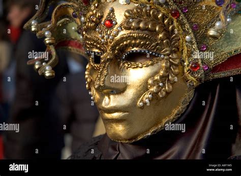 Traditional Carnival Costume Of Venice In San Marco Masquerade