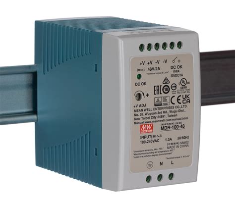 Mdr 100 48 Mean Well Mdr Switch Mode Din Rail Power Supply 85 → 264v Ac Ac Input 48v Dc Dc