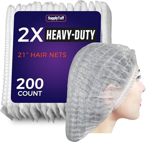 SupplyTuff 2X Heavy Duty Hair Nets Food Service 100 Pack