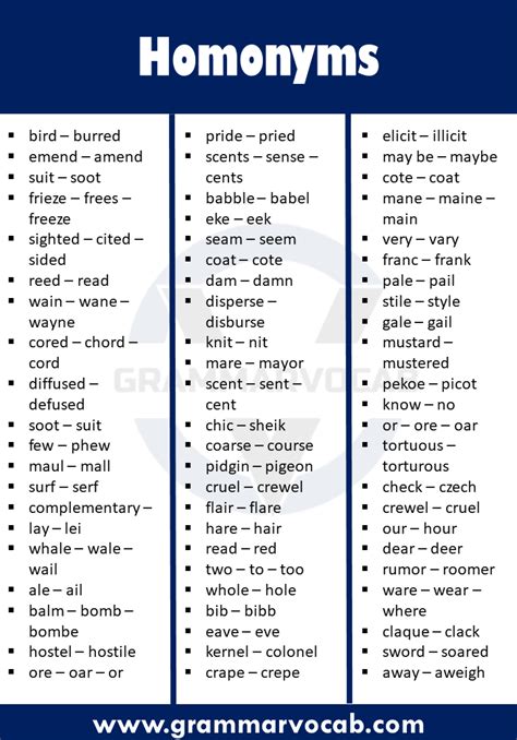 10 Homonyms