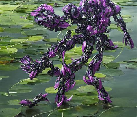 Amphibious Waterlily Mobile Suit Whose Top Half Is A Stable Diffusion