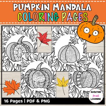 Pumpkin Mandala Coloring sheets - Fun November Activities | TpT