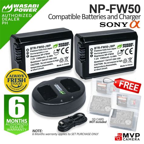 WASABI POWER NP FW50 FW50 Battery And DUAL USB Charger For Sony