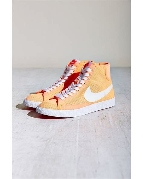 Nike Blazer Mid Mesh High Top Sneaker In Orange Lyst