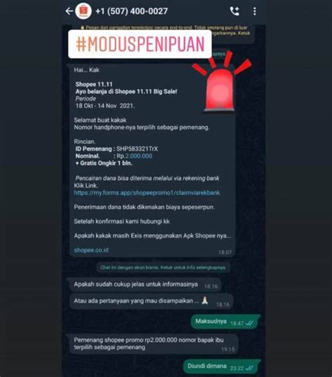 Modus Penipuan Pesan Whatsapp Mengatasnamakan Shopee 11 11 Biasanya Dì