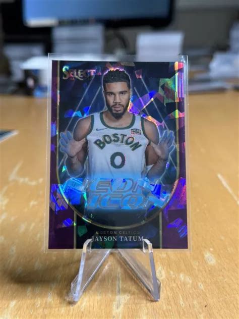 2023 24 PANINI SELECT NBA Jayson Tatum icône néon violet craqué glace