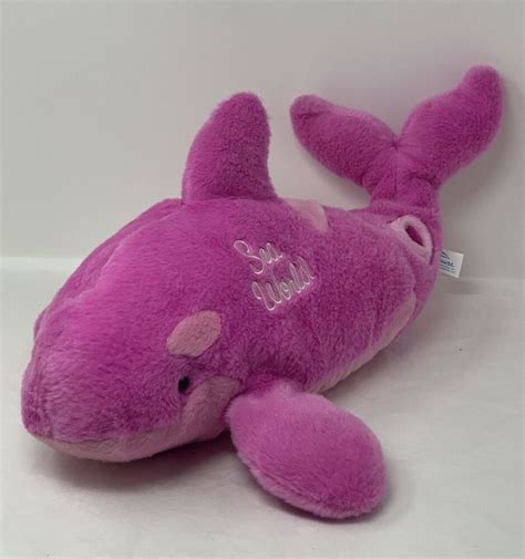 Sea World Souvenir Plush Pink Dolphin Soft Stuffed Animal Toy W Heart