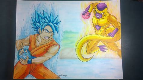 Goku VS Frieza Resurrection F Speed Drawing YouTube