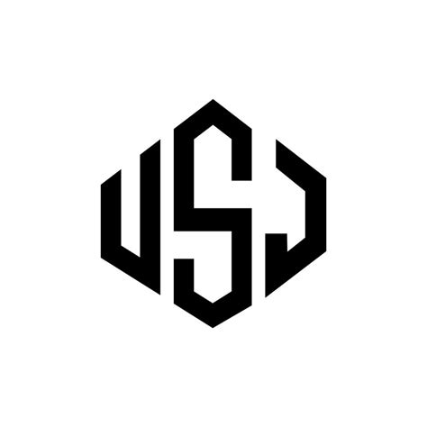 USJ letter logo design with polygon shape. USJ polygon and cube shape ...