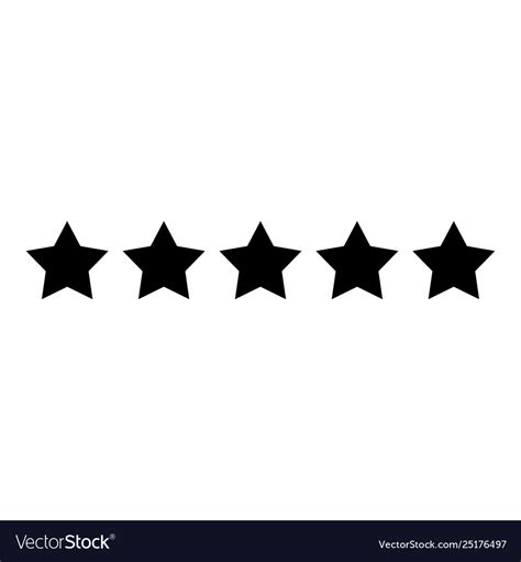 Five Stars 5 Stars Rating Concept Icon Black Vector Image