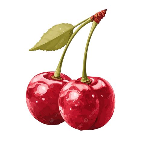 Red Cherry Flat Color Red Fruit Background PNG Transparent Image And