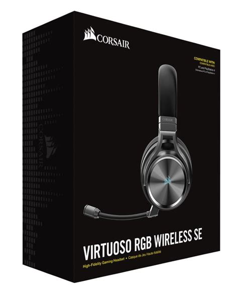 Corsair Virtuoso Wireless Rgb Se Gunmetal 7 1 Audio High Fidelity Ultra Comfort Broadcast