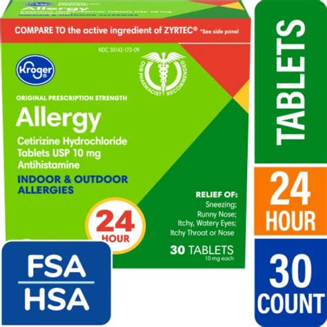 Kroger Allergy Tablets Cetirizine Hcl Ct Fred Meyer