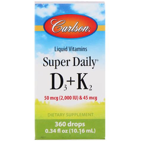 Carlson Labs Liquid Vitamins Super Daily D K Mcg Iu