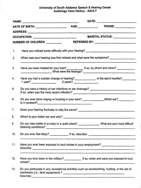 Department Of Audiology And Speech Pathology Uthsc Form Fill Out And