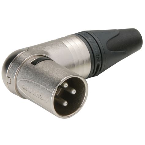 NEUTRIK NC3MRX Connecteur XLR Mâle 3 Pôles Plaqué Argent Coudé 90 Ø8mm