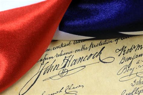 John Hancock's Signature US Constitution Stock Image - Image of ...