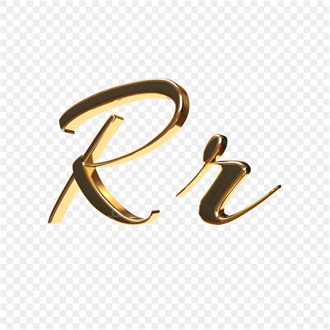 3d Letras Premium R Elegante Diseño PNG dibujos Letra Dorada Premium