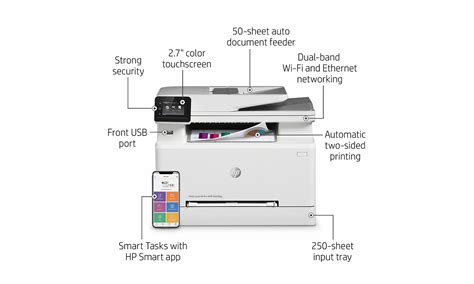 Hp Color Laserjet Pro M283fdw Multifunction Printer Wireless Front And Back Fax Hub Computers