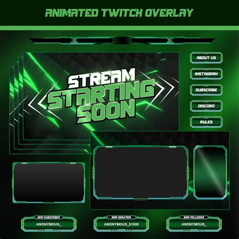 Dark Green Animated Twitch Overlay For An Eerie Streaming Experience