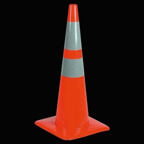 Orange And Gray Conical Reflective Pvc Traffic Cone For Road Safety At