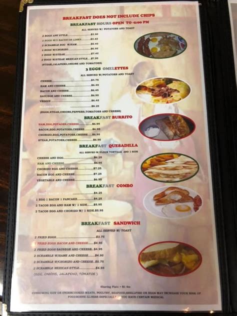 Menu at La Alameda Mexican Restaurant, New Port Richey