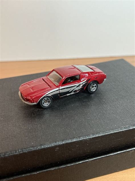 1968 Vintage Hot Wheels Red Custom Mustang Silver Black Flames Etsy
