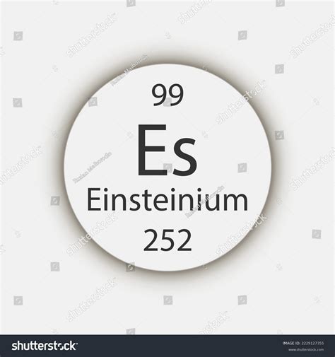 Einsteinium Symbol Chemical Element Periodic Table Stock Vector ...