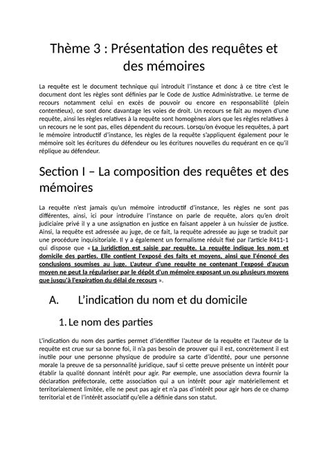 Thème 3 il s agit d n cours Thème 3 Présentation des requêtes et