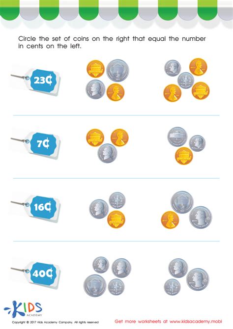 Counting Coins Worksheets - Free PDF Worksheets for Kids - Worksheets ...