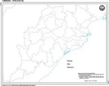 Two Color Superfine White Paper Odisha Outline For State Map, Size ...