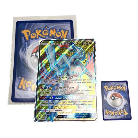 Carte Pokemon Jumbo Format géante KYUREM Blanc GX 190 PV Full Art en