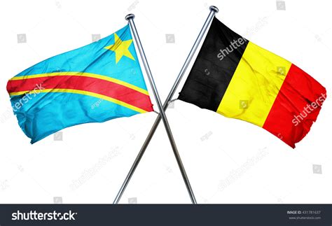 Democratic Republic Congo Flag Belgium Flag Stock Illustration ...