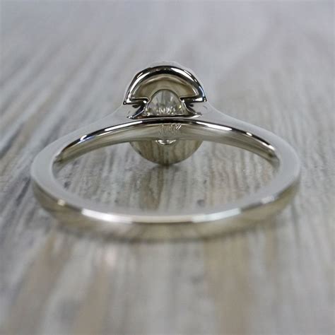 Oval Moissanite Halo Engagement Ring