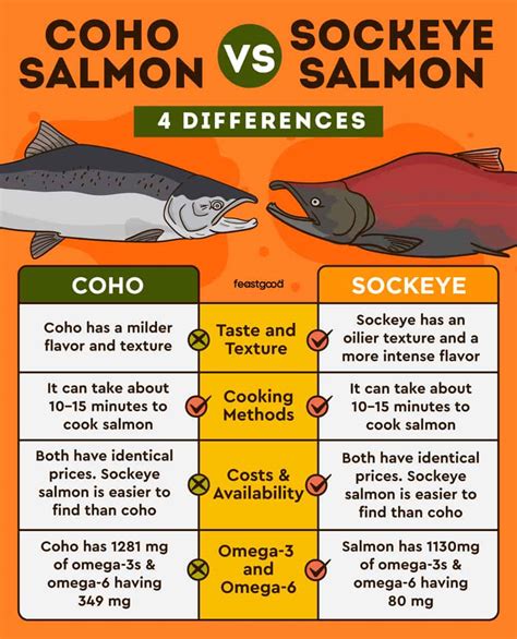 Coho vs Sockeye Salmon: What Are The Differences? - FeastGood.com