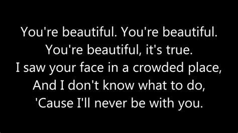 You Re Beautiful James Blunt Lyrics YouTube