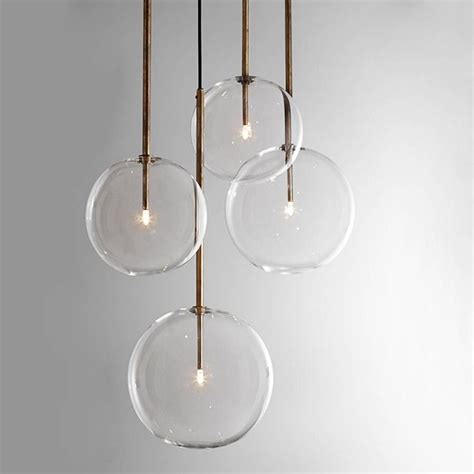 Modern Clear Glass Pendant Lights Dia 15202530cm Glass Ball Lamp