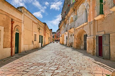 Matera Basilikata Italien Alte Gasse In Der Alten Stadt Rief Sassi