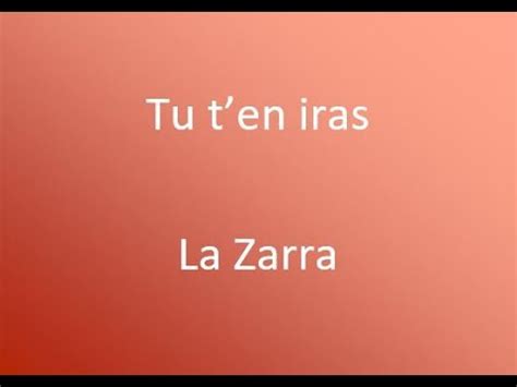 Tu T En Iras La Zarra Cover Avec Paroles YouTube