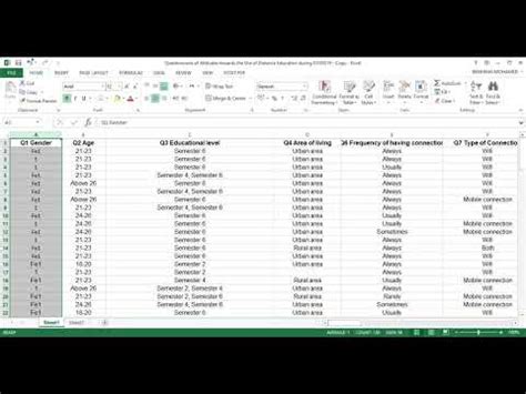 How To Code A Questionnaire On Google Forms Using Excel And Spss Youtube