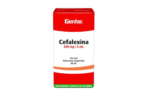 Cefalexina Suspensión Polvo 250 mg 5 mL Caja Con Frasco De 60 mL