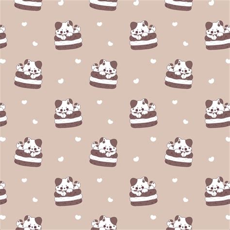 Premium Vector Cute Cat Oreo Cookies Kawaii Cartoon Seamless Pattern