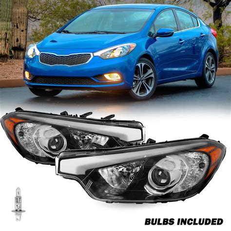 Headlights Assembly For 2014 2015 2016 Kia Forte Koup L R Pairs Halogen