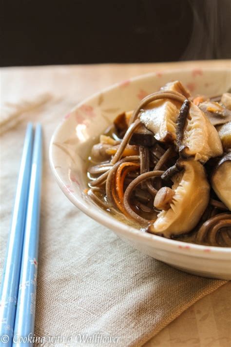 Three Mushrooms Soba Noodle Miso Soup