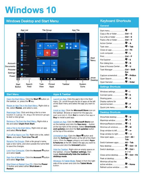 Windows 10 Quick Reference Customguide