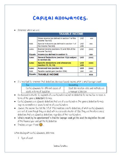Capital allowances[ 4576] - Remember where we are: It is important to