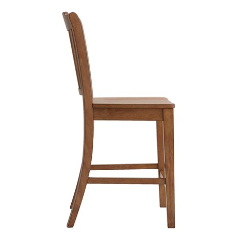 Weston Home Farmhouse Vintage Slat Back Solid Wood Counter Height Chair