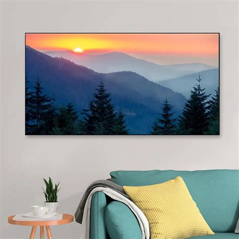 Big Panoramic Beautiful Sunrise Canvas Painting - WallMantra