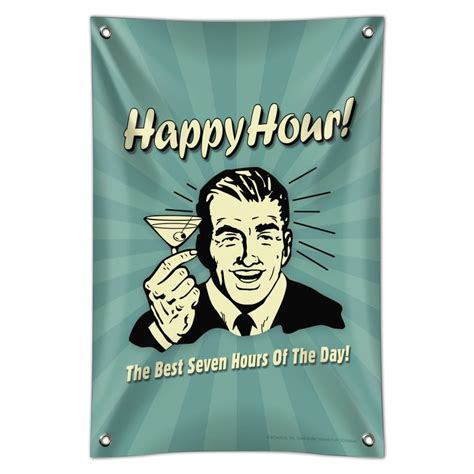 Happy Hour Best Seven Hours of the Day Funny Humor Home Business Office ...