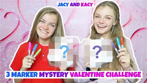 3 Marker Mystery Valentine Challenge Jacy And Kacy Youtube